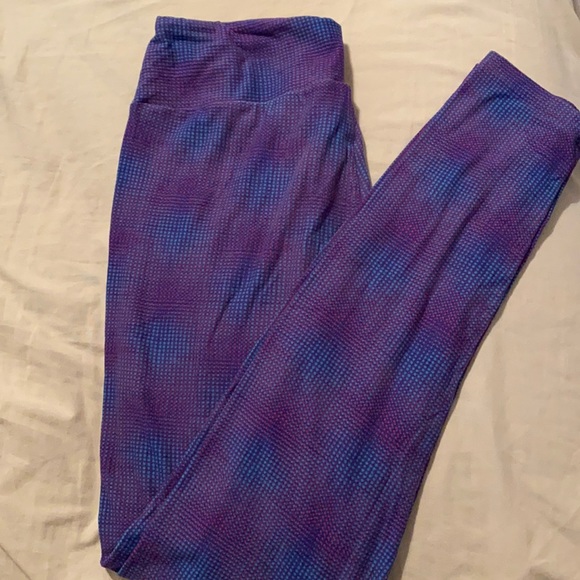 Lularoe OS Blue and Purple Leggings - Picture 1 of 2
